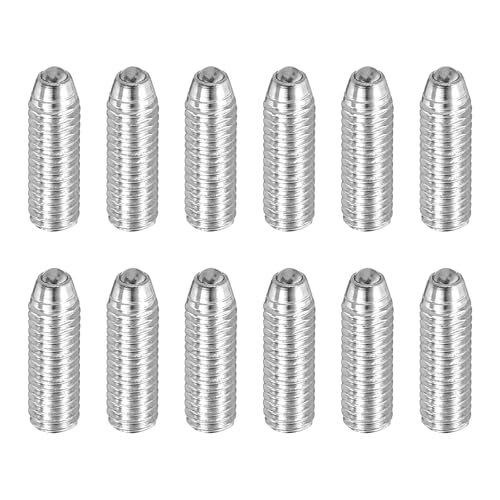 QUARKZMAN Silberne Kugelkopf-Spannschrauben M3x10mm 304 Edelstahl Sechskant-Federstiftschrauben Für Industrielle Elektronische Maschinen Hausmöbel Arbeitsplätze Packung Mit 12 Stück