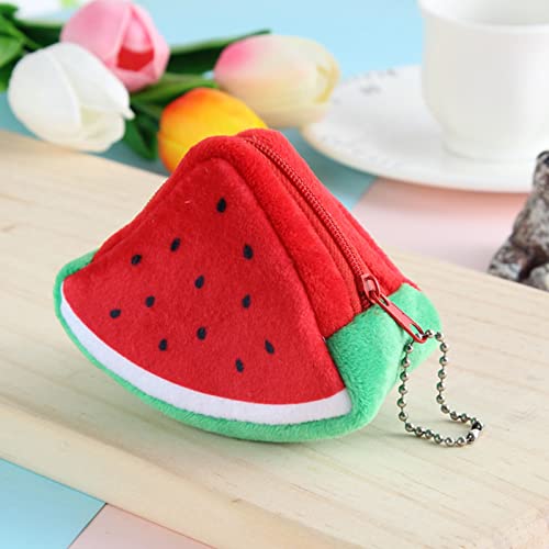 4Pcs Plush Coin Purse Wallets, Coin Pouch With Keychain Cute Fruit Shape Soft Plush Coin Purse Change Cash Bag Zipper Small Purse Wallets For Women Girls Kids #TOP1