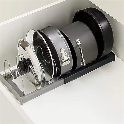 SPYKEY Porta Talheres Divider Pot Pan Rack Shelf Retractable Kitchen Organizer Storage Cabinet Holde