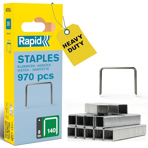 Rapid 970 Graffe Piatte n.140/8 in Acciaio Zincato per Cartone e Plastica