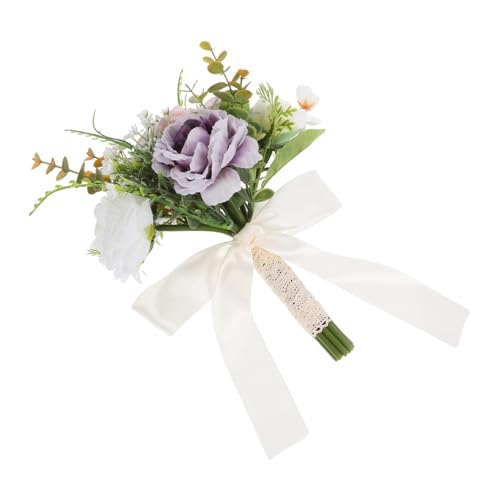 Vaguelly Ramo De Rústico De Flores Artificiales Ramo De Novia Vintage para Decoración De Bodas Centro De Mesa De Flores Nupciales Multicolores para Fotografía