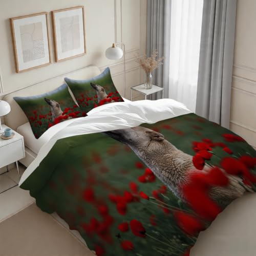 Parure de lit lévrier en microfibre douce haute densité 3D - 4