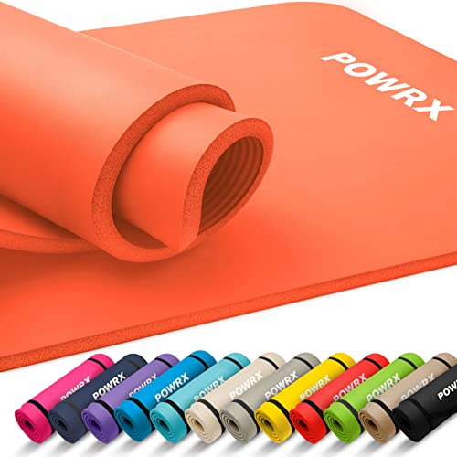 POWRX Gymnastikmatte (Orange, 190 x 80 x 1.5 cm) Premium inkl....
