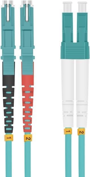 Helos Câble Patch LWL E2000 (LSH)/LC Duplex 50/125 μm OM3 Aqua 10,0 m