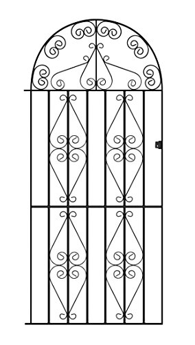 Stirling Tall Bow Top Scroll Garden Gates 762mm (2ft6in) GAP X 1755mm High galvanised wrought iron metal swing gate ST40ZP