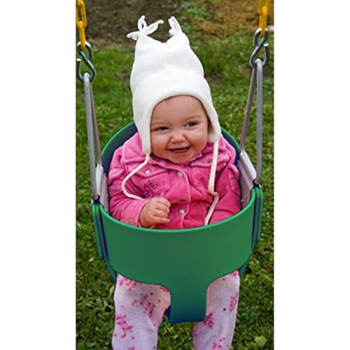 Eastern Jungle Gym Heavy-Duty High Back Full Bucket Toddler Swing Seat | Coated Chains Fully Assembled | Red Swing Set Accessory