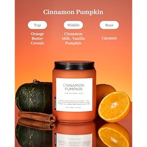 M&SENSE Cinnamon Pumpkin Scented Fall Candles, Double Wick Large Soy Natural Candles 19.4oz 110 Hours Long Lasting Slow Burning, Halloween Autumn Candle Gift Home Decor MSENSE Cinnamon Pumpkin Scented Fall Candles Double Wick Large Soy Natural Candles 194oz 110 Hours Long Lasting Slow Burning Halloween Autumn Candle Gift Home Decor