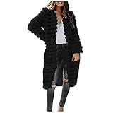 Wocachi 2020 Womens Winter Coat Faux Fur Fuzzy Fleece Open Front Cardigan Coat Solid Color Casual...