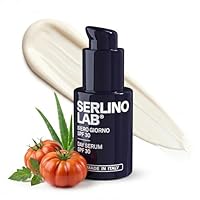SERLINO LAB Siero Giorno Uomo 3-in-1, con SPF30, Idratante Viso, Dopo Barba e Protezione Solare, Texture Leggera, Anti-Invecchiamento, Abbronzatura Graduale made in italy