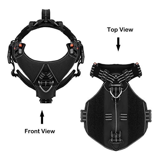 Icefang Gn8 Quick Moving Tactical Dog Harness With Handle,Reflective Training Working K9 Vest,No-Pull Front Clip,5-Points Adjust,Hook And Loop Panel (Xl (Neck 20"-29"; Chest 31"-40"), Black) #TOP2