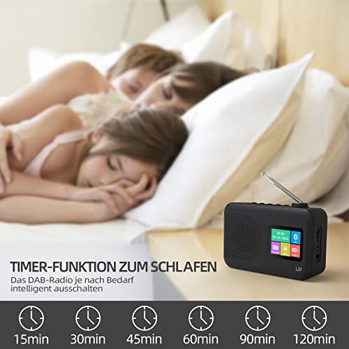 Dab Radio, LFF DAB Digitalradio, Radio Klein UKW-Digitalradio, DAB Plus Radio, Küchenradio mit Kabel oder Batteriebetriebenes Radio, Farbdisplay Radio mit Bluetooth – Bild 6