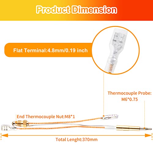 Propane Gas Patio Heater Repair Replacement Parts Thermocouple, Thermocouple & Dump Switch For Outdoor Patio Gas Heater, Propan Tower Gas Heater, Fire Sense Patio Heater, Standard Dome-Style Heater #TOP5