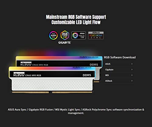 Image of KLEVV CRAS XR5 RGB DDR5 32GB (2x16GB) 7200MHz CL36 SK Hynix A-Die 1.4V Gaming Desktop Ram Memory XMP 3.0 Ready (KD5AGUA80-72B360S)