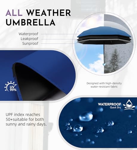 Image of LILAC Mini Travel Umbrella for Rain - 43 inch Large Coverage Small Compact Umbrella, Reinforced Strong Frame, Lightweight Portable Parasol with UPF 100+ UV Protection, Gifts for Adults, Seniors & Students