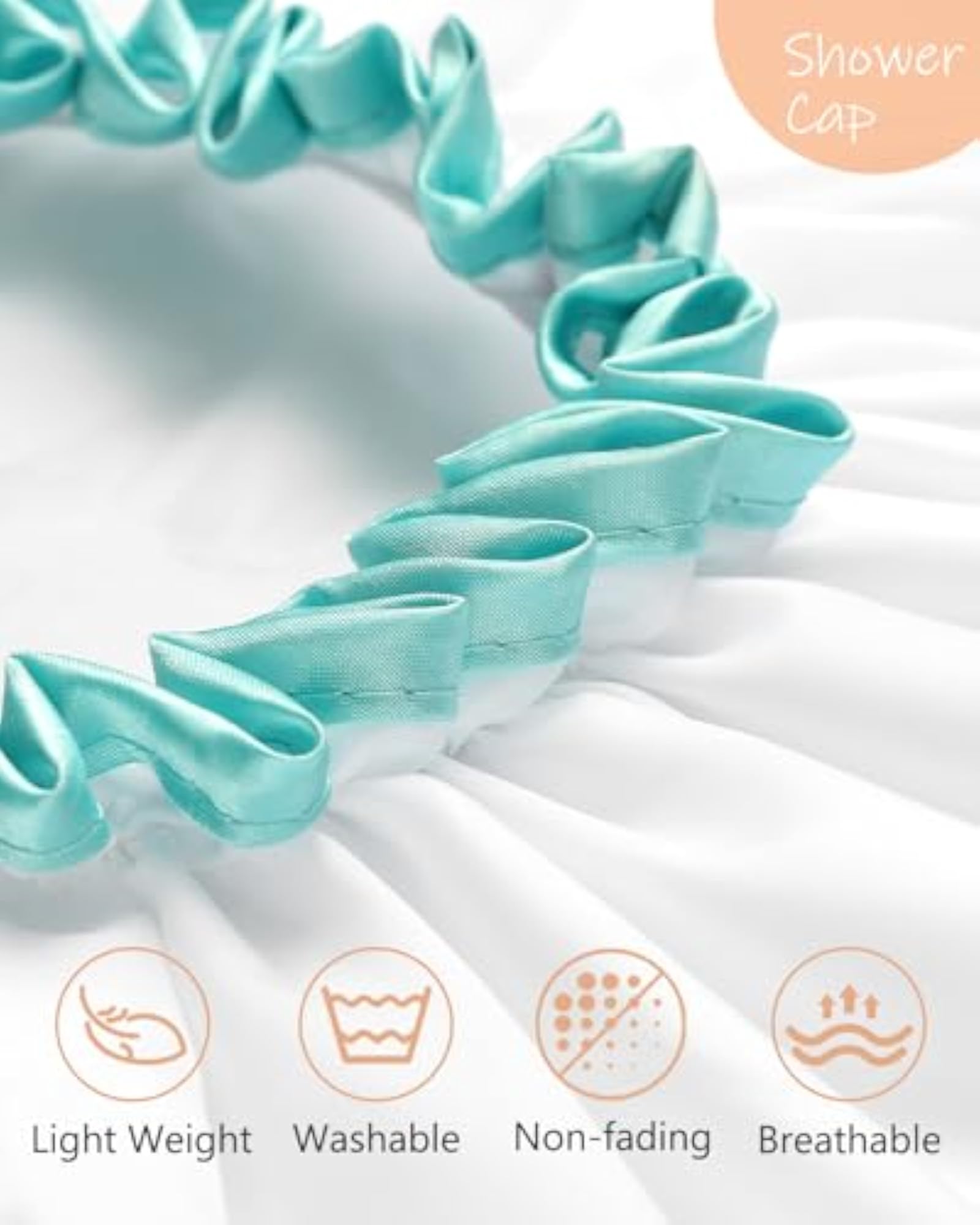 Women's Waterproof Mold Resistant Washable Shower Cap for Long Hair, Gift