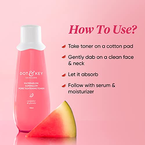 DOT & KEY Watermelon Superglow Pore Tightening Toner|Face Toner For Glowing Skin|Glycolic Toner For Open Pores Tightening|Alcohol Free, Toner For... - Image 6