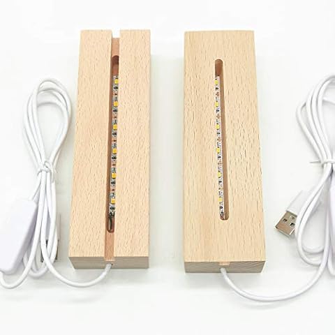 2 Bases de Exhibición LED de Madera YWNYT Cover