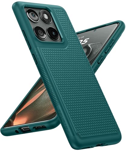 Image of FNTCASE for Motorola Edge 2025 Case: Dual Layer Protective Lightweight Duty Cell Phone Cover Shockproof Rugged with Non Slip Textured Back - Military Protection Bumper Tough - 6.7inch (Green)