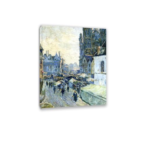 Tableau Le marché d'Abbeville 30x40cm - Toile imprimée encadrée