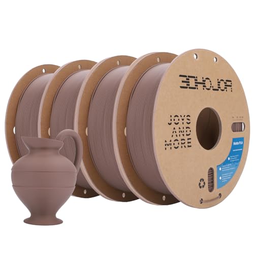 Image of 3DHoJor Matte PLA Filament 1.75mm, Upgrade 1kg*4 Bundle Cardboard Spool PLA Filament 1.75 PLA 3D Printing Filament, Print with Most 3D Printers 3D Filament-Brown