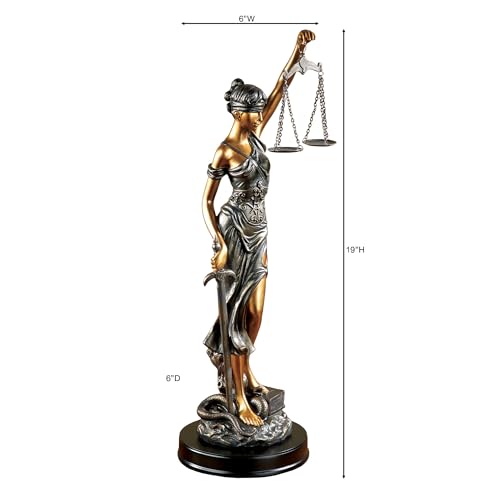 Estatua de mesa Themis Justicia Ciega en Bronce miniatura 3