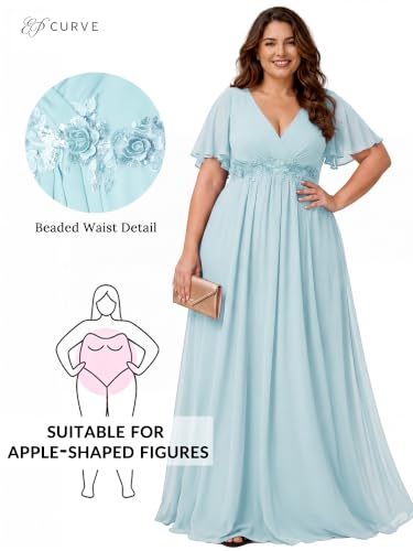Image of Ever-Pretty Plus Women's Chiffon Plus Size Formal Mother of Bride Dresses