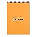 RHODIA 16501C - Bloc-Notes à Spirale (Reliure Intégrale) Orange - A5 - Ligné - 80 Feuilles Détachables - Papier Clairefontaine 80 g/m² - Couverture en Carte Enduite Souple et Résistante - Classic
