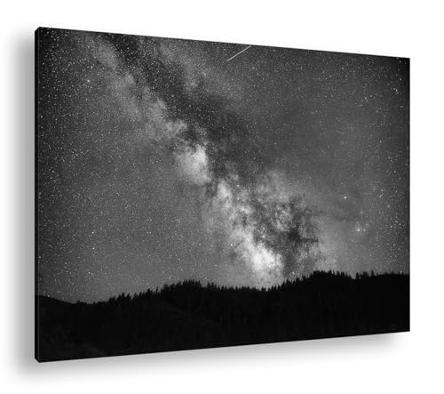 Voie lactée déco murale grand format pour transformer un mur vide avec un cadre en bois
