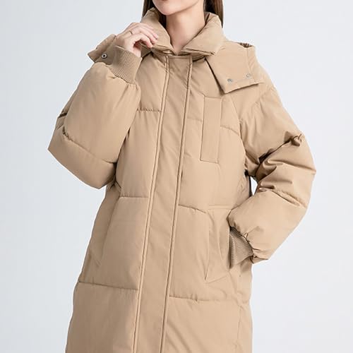 Womens Winter Long Puffer Jacket Hood Full Zip Lightweight down Jackets Casual Loose Warm Outdoor Thermal Padded Coat4