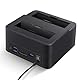 Dual-Bay USB 3.0 Festplatten-Dockingstation für 2,5/3,5 SATA HDD/SSD (bis 2x16TB) mit integriertem SD/TF-Kartenleser. Unterstützt Offline-Cloning, Plug & Play Werkzeuglose Datensicherung