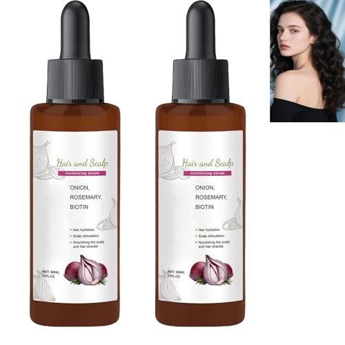 Sérum capillaire au romarin - Huile de soin du cuir chevelu à la vitamine E - Sérum de croissance anti-sec - Plus puissant - Essence d'amincissement - Réparation pour cheveux brillants - Pour tous les