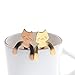 OBANGONG 4 Pcs Coffee Spoon Set - Mini Cat Hugging Kitty Tea Soup Sugar Dessert Appetizer Seasoning Bistro Hanging Cup Spoon