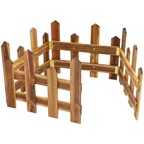 HEANUJJ Valla Divisoria del Patio de Madera Carbonizada para Jardín Exterior, Diseño Clásico Elegante y Resistente para Protección en Yards y Terrazas