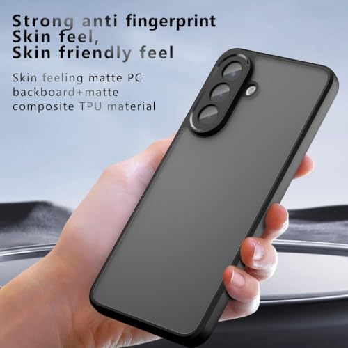 Image of Matte PC + TPU Back Cover Case for Samsung Galaxy A27 5G,Air Bag Protection, Anti-Fingerprint, Micro Arc Edge, Never Turns Yellow, Camera Lens Guard, Black