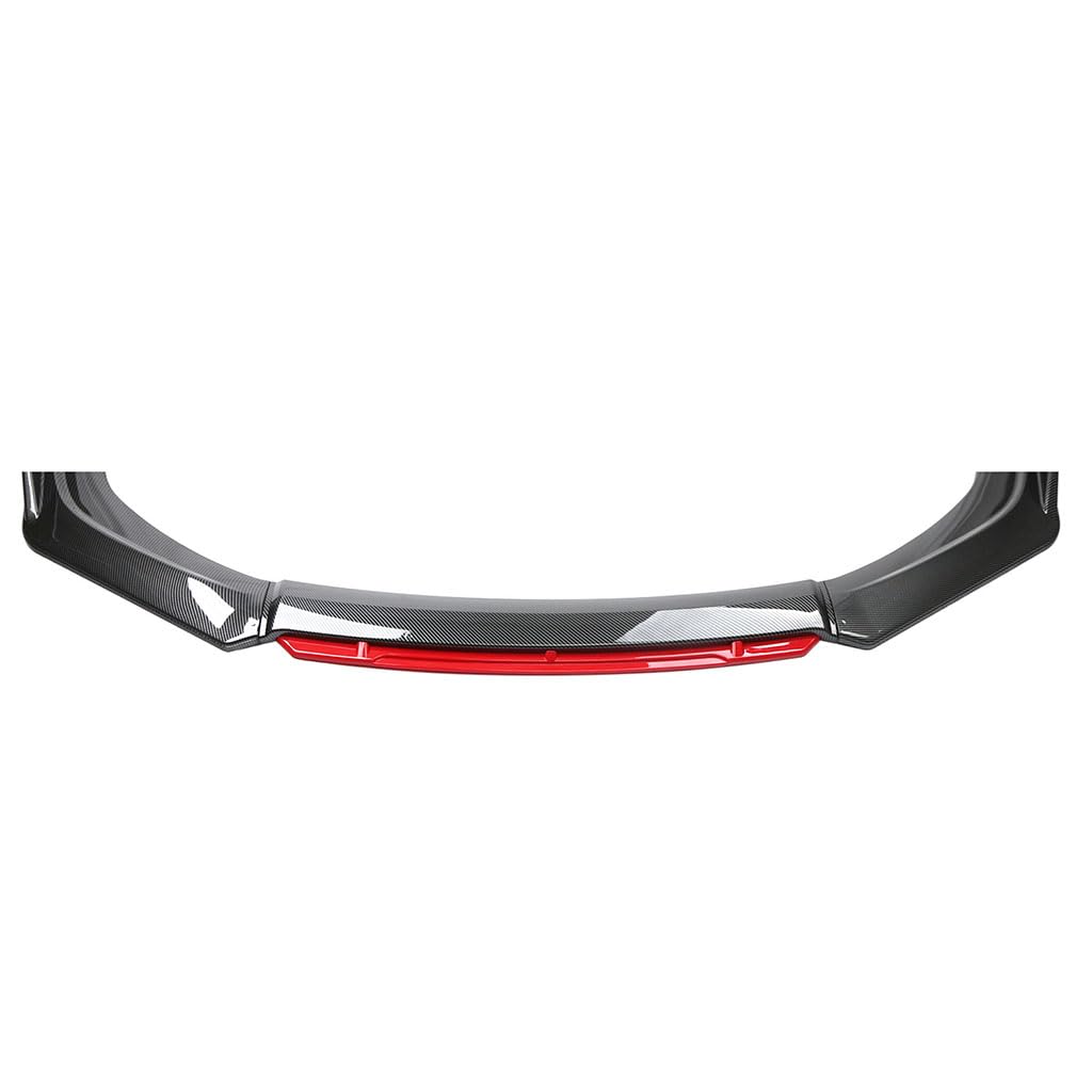 Auto Frontspoiler Universell für Ford Transit Custom 2012-2024 2025, Frontlippe Spoiler Spoilerlippe Frontstoßstange Lippe Stoßfängerlippe Lip Spoiler Kinn Kohlefaser(Black red)