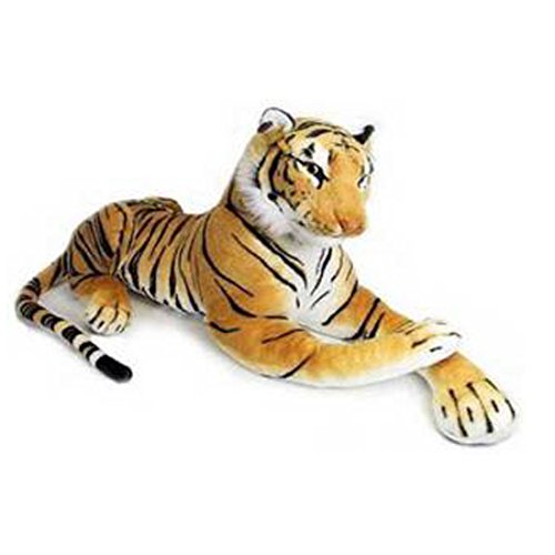 Image of Tickles Tiger Soft Stuffed Plush Animal Toy for Kids Birthday Gift (Color: Brown; Size: 60 cm)