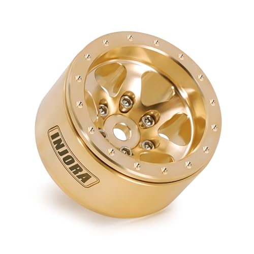 INJORA 1.0 Messing Beadlock Rad -4.7mm Offset Felge für 1/24 1/18 RC Crawler SCX24 FCX24 TRX4M Ascent18 (W1011)