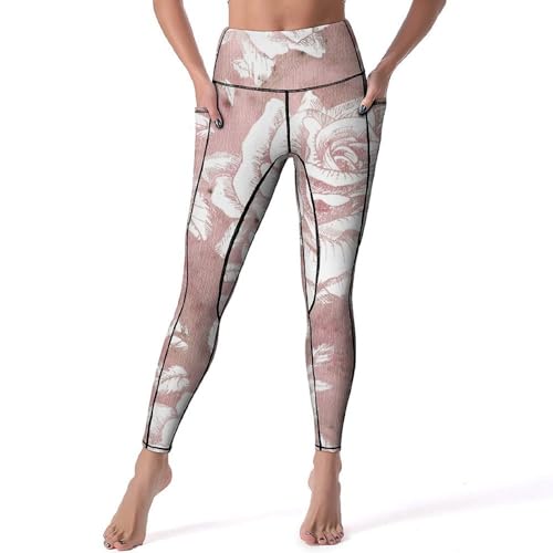Pantalon de sport yoga et running à imprimé floral rose en taille S