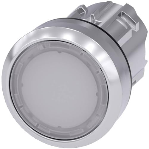 Bouton-poussoir 22 mm Siemens Sirius avec commande métallique blanche - 2