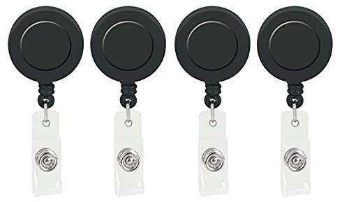 Retractable Reel Pull Key ID Name Card Badge Tag Clip Holder Set of 4