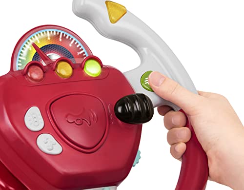Battat – Geared To Steer Interactive Driving Wheel – Portable Pretend Play Toy Steering Wheel For Kids 2 Years +, Red (Bt2525Z) #TOP4