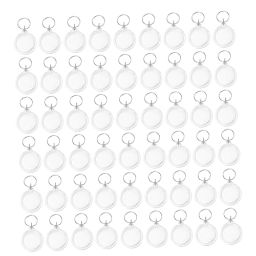 Porte-clés Photo Rond Acrylique Transparent Cadre Personnalisable Portable