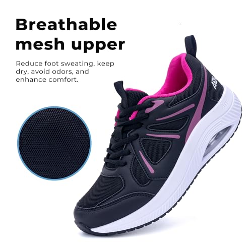 Image of QAUPPE Womens Walking Shoes with Arch Support Athletic Orthotic Sneakers for Women Foot Pain Relief