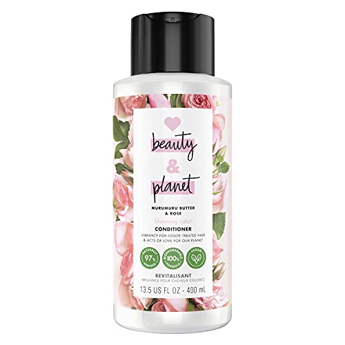 Love Beauty and Planet Blooming Color Conditioner for Color-Treated Hair Murumuru Butter & Rose Silicone Free, Paraben Free, and Vegan 13.5 oz