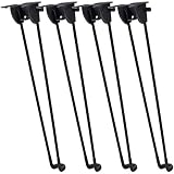 WSJF Pieds des Meubles Pieds Jambes Bricolage Table Pliante Jambe, 4Pcs Hauteur Pliante Hairpin Table Leg Heavy Duty Pieds Mobilier Noir for Ordinateur Portable Table Basse Table Mini Bureau