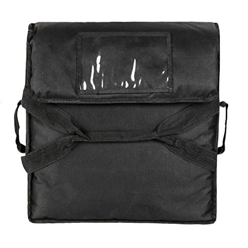 Yopral Insulated Food Delivery Bag Pizza Delivery Bags Professional Pizza Warmer Carrier Bags Moisture Free For 2-16" Or 2-18" (Black, 20"X20"X6") #TOP2