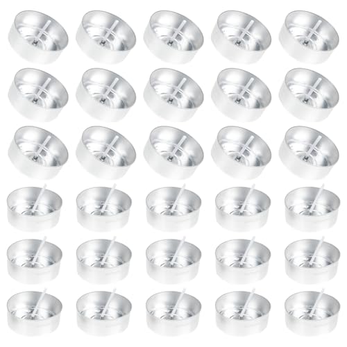 Baluue 200 juegos Moldes de Aluminio Redondos para Velas con Mechas Incluidas Molde Reutilizable DIY para Fabricar Velas de Gel y Cera Kit Profesional y Seguras