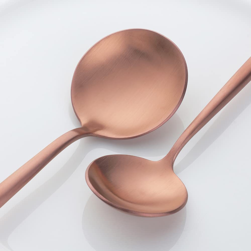 Buyer Star Matte Rose Gold Besteck Set, 30 Stück Edelstahl Besteck Set Gold Matt für Haus Küche Restaurant Parteien, Essbesteck Set Mit Gabeln Löffeln Messern Spülmaschinenfest