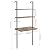 Homfa Wall Mounted Ladder Table with 2 Shelves, Industrial Computer Desk with Storage Rack for Small Space Studying Writing Workstation Against The Wall Stand Organizer Bookshelf, Home Office