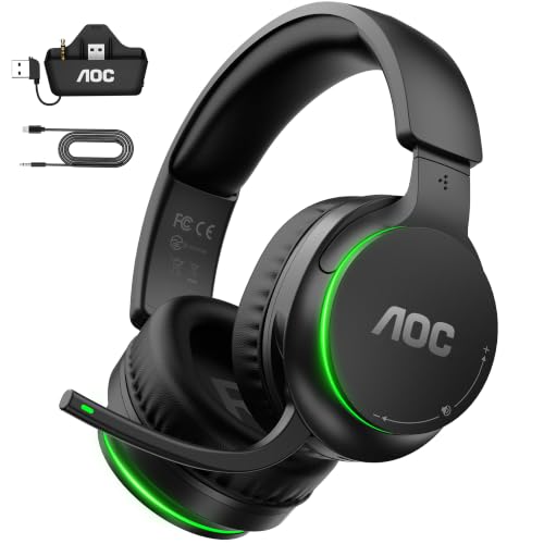Image of AOC Wireless Gaming Headset for Xbox Series X|S & Xbox One, PS5, PC,Switch | Stereo Bass, 50mm Drivers, 75-Hr Battery, Gaming Headphones with Clear Mic, Gamer Gifts